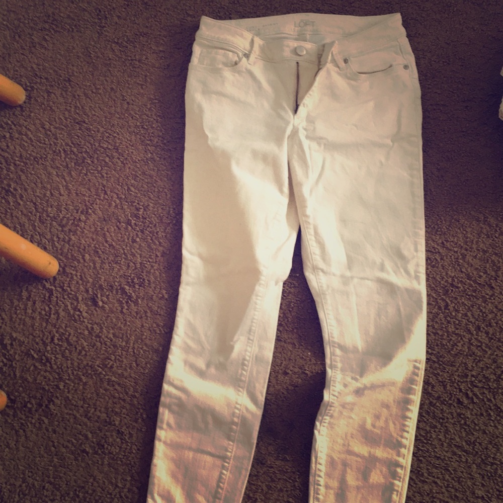 LOFT ankle white pants